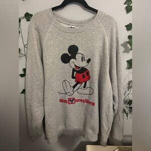 Disney Classic Mickey Mouse Heather Grey Crewneck Sweatshirt XXL/2XL